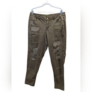 Lane Bryant Distressed Patched Stretchy Ankle Jeans Size 16